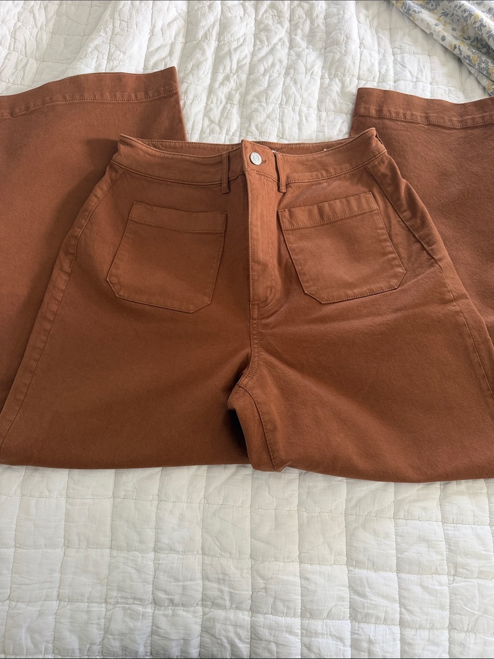 LOFT Wide-Leg Jeans in Rust
